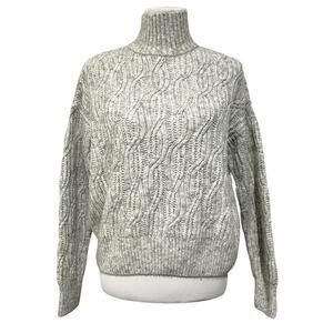 Vineyard Vines Women’s Sweater Cable Knit Turtleneck Light Gray Sz Small